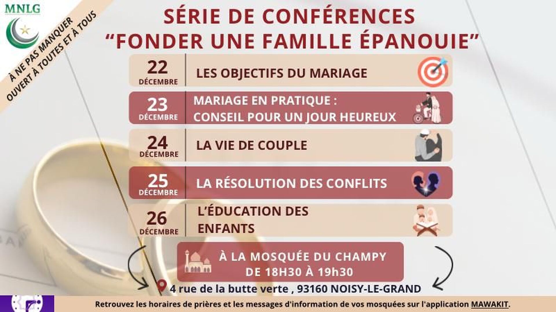 Conférences sur le mariage