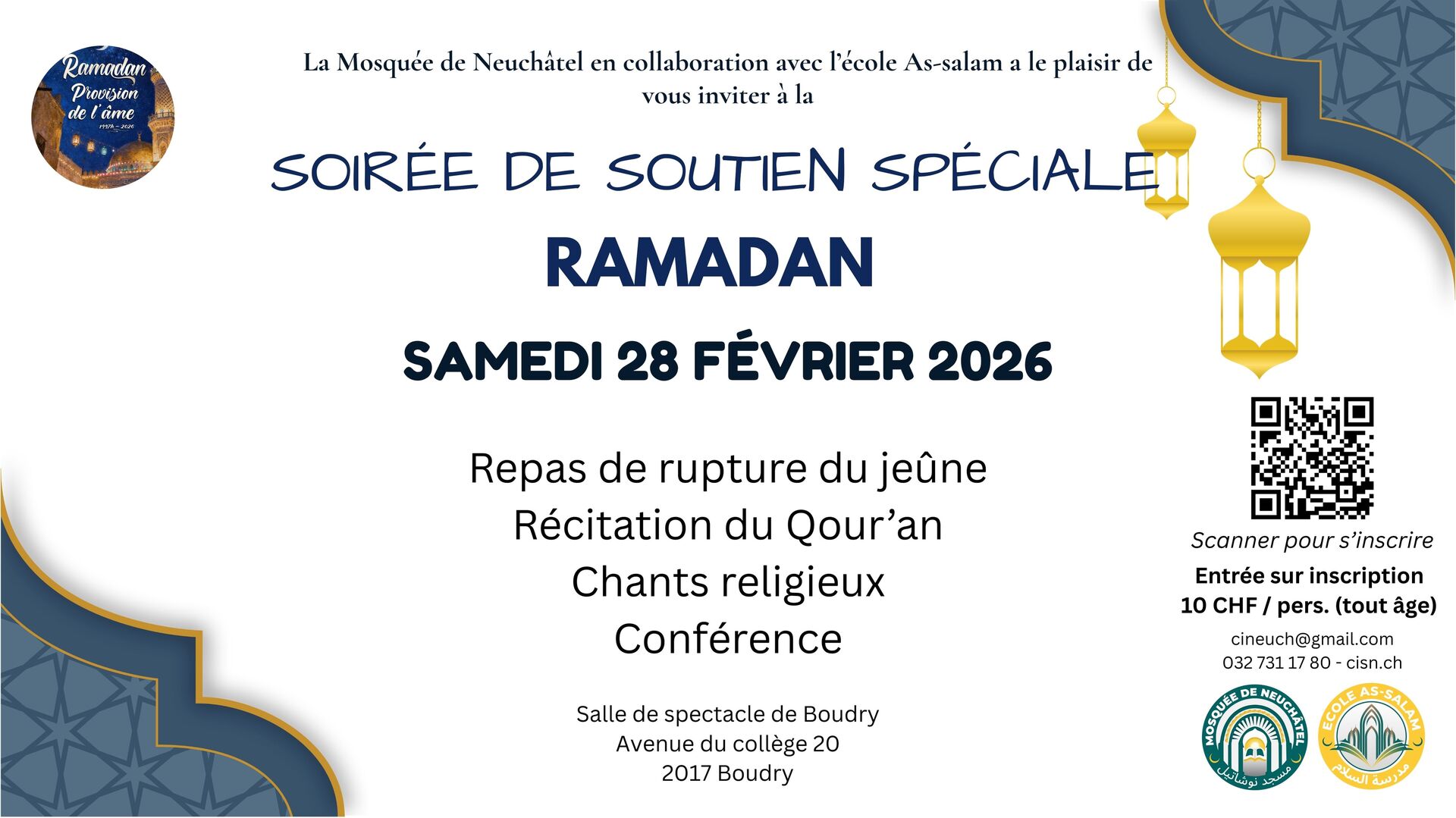 Soirée spéciale Ramadan - Samedi 28 févr