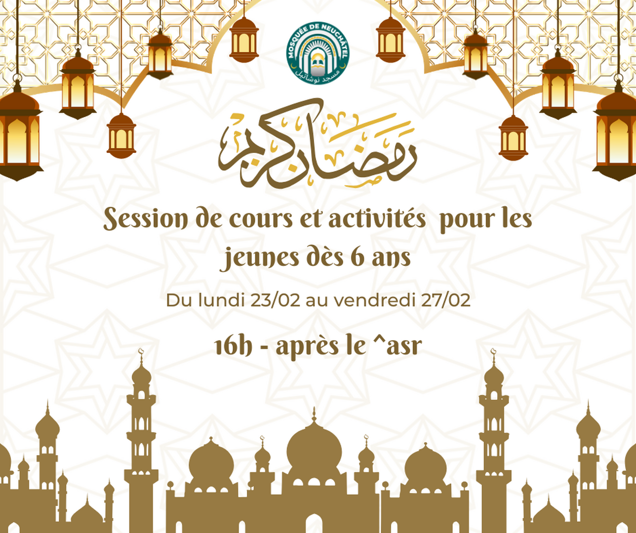 Session cours vacances