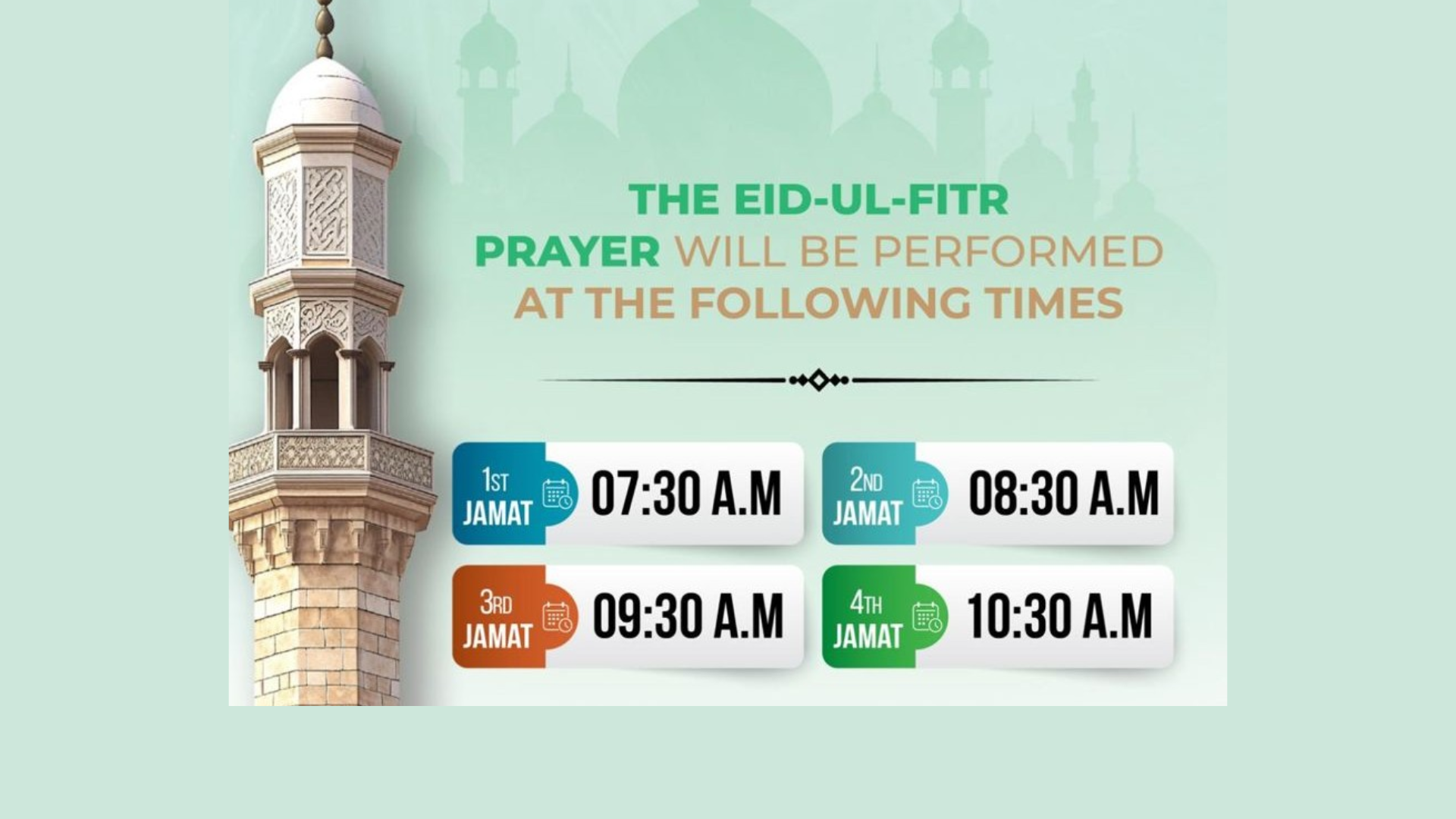 Eid ul-Fitr Prayer Timings