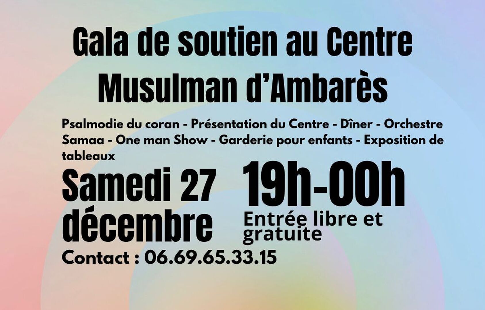 Gala soutien mosquée Ambarès