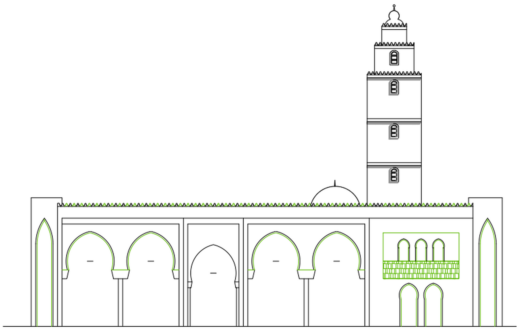 منظر المسجد المستقبلي الجهة الجنوبية