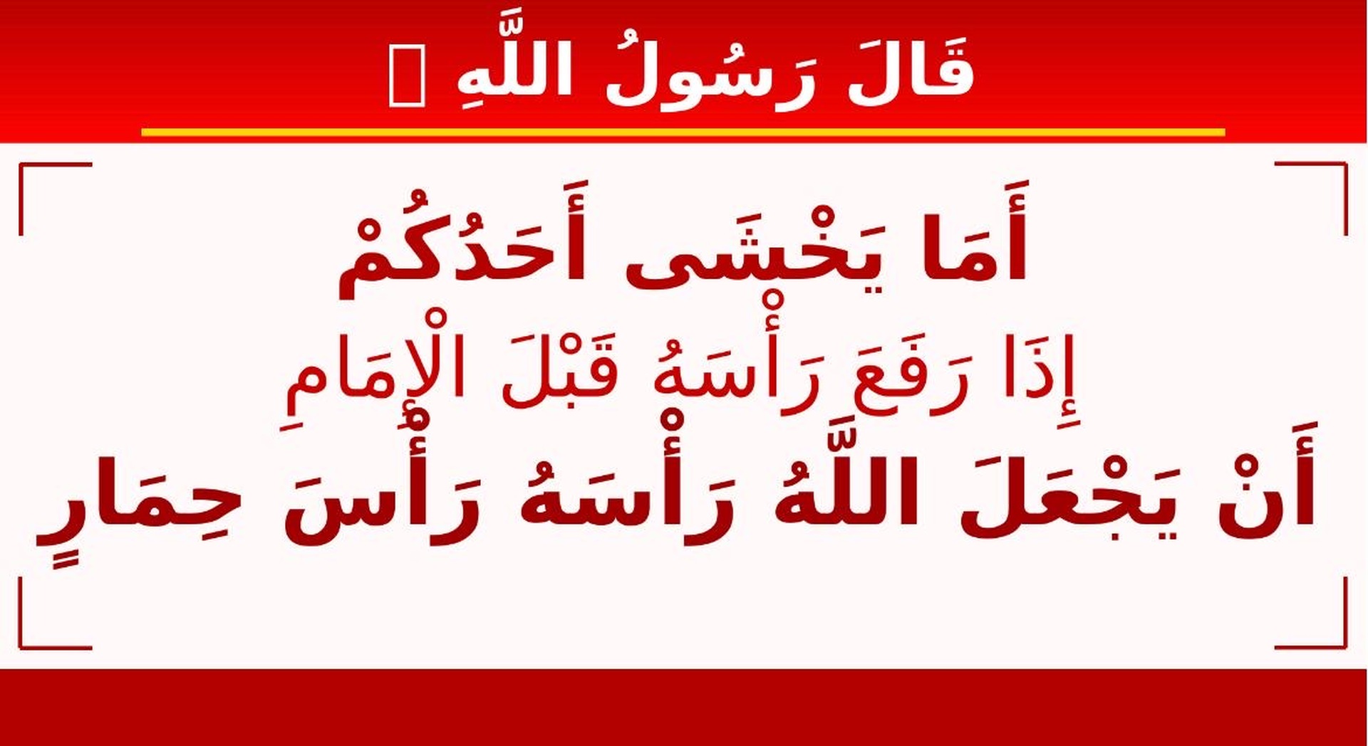 Synden att lyfta huvudet före imamen