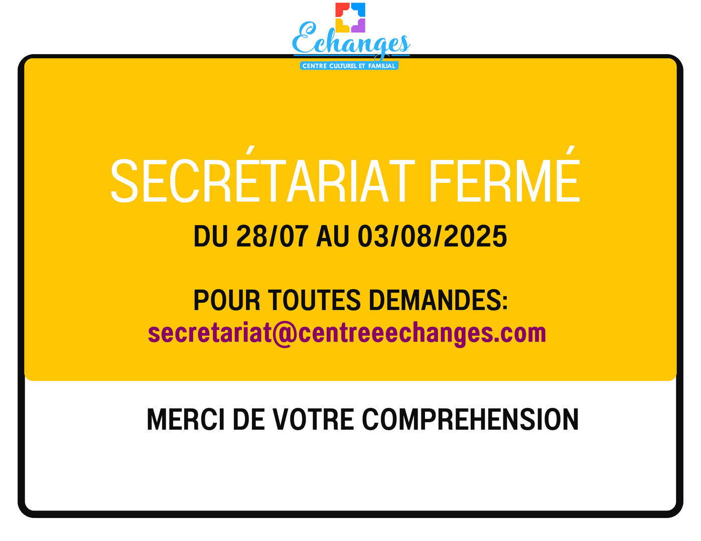 Horaires secrétariat