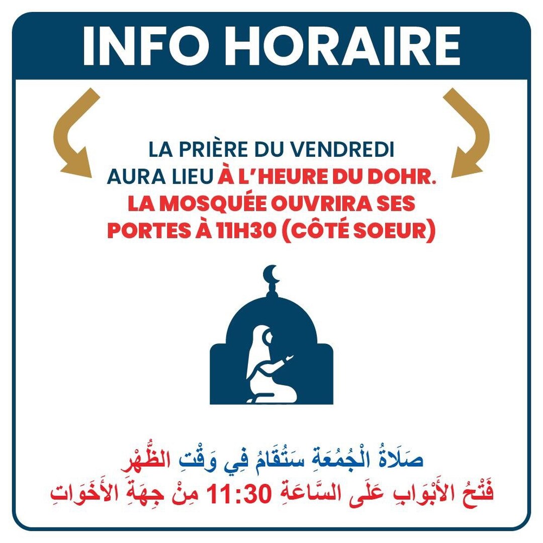 Horaires joumoua pour les sœurs