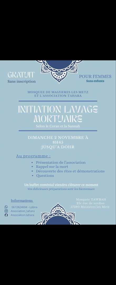 Initiation lavage mortuaire pour femmes