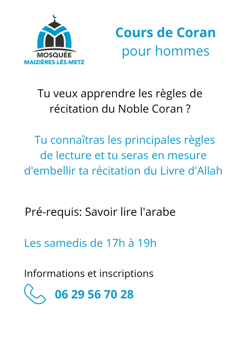 Cours de Coran pour hommes