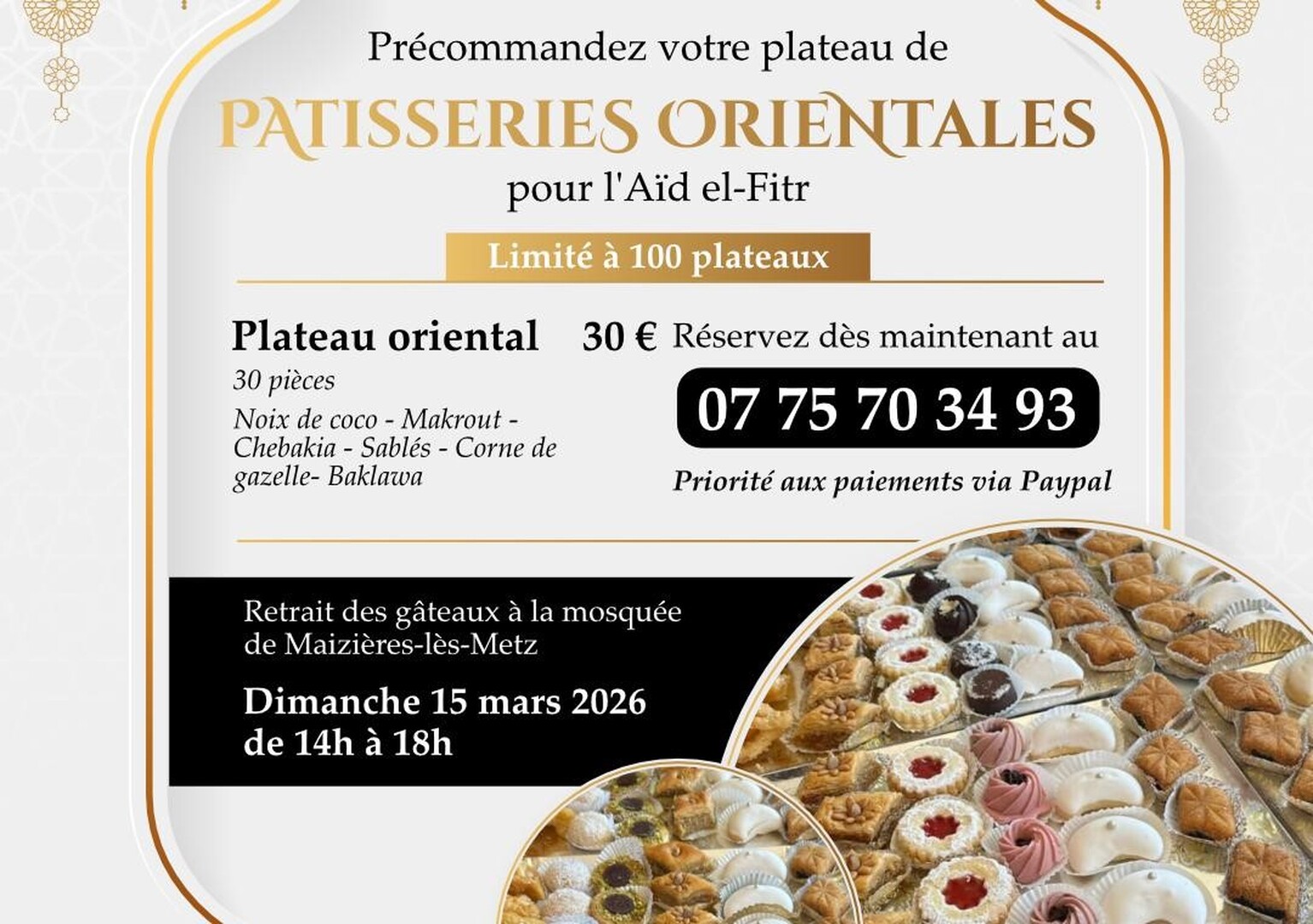 Vente de gâteaux Ramadhan