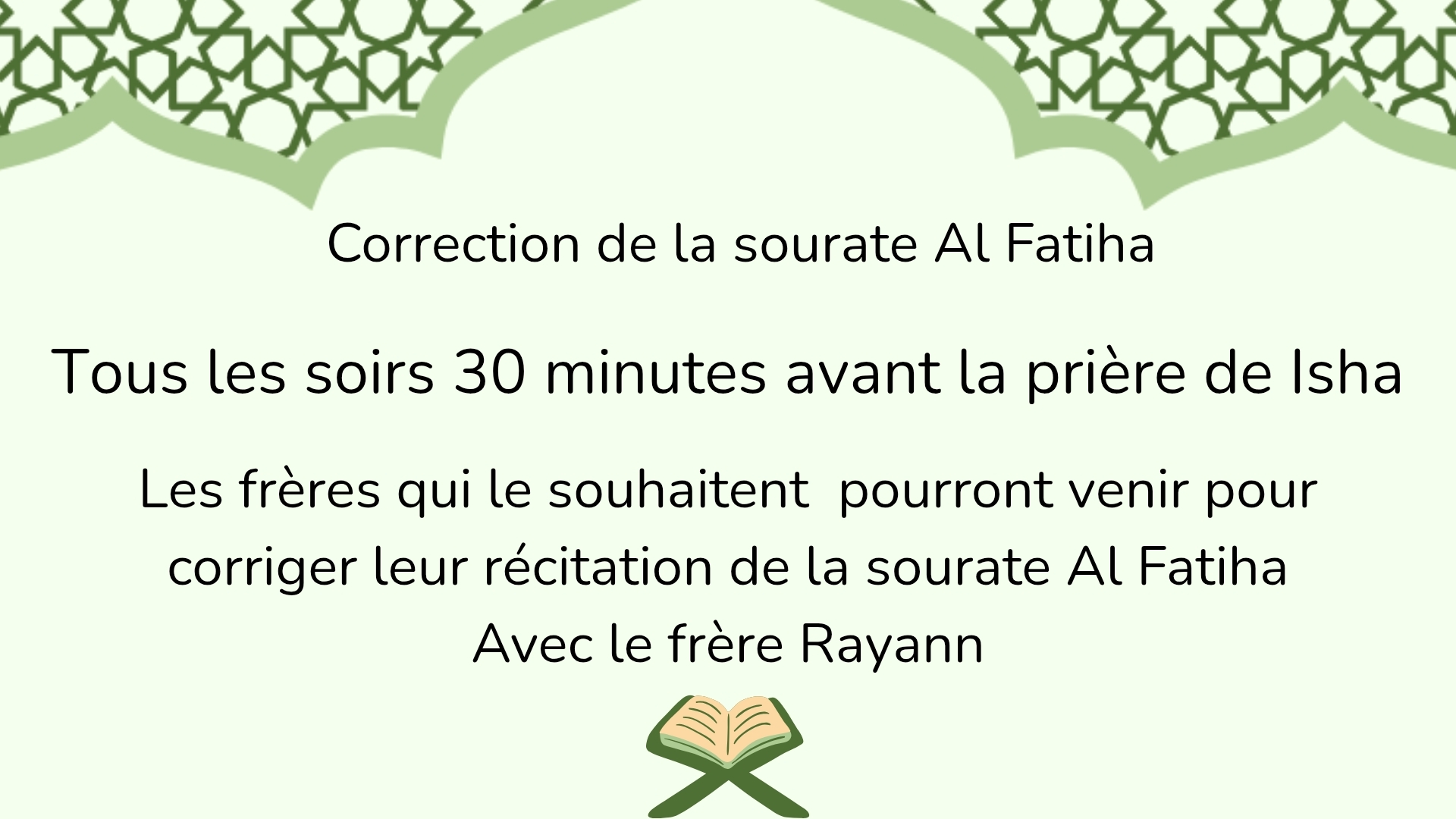 Correction sourate Al Fatiha