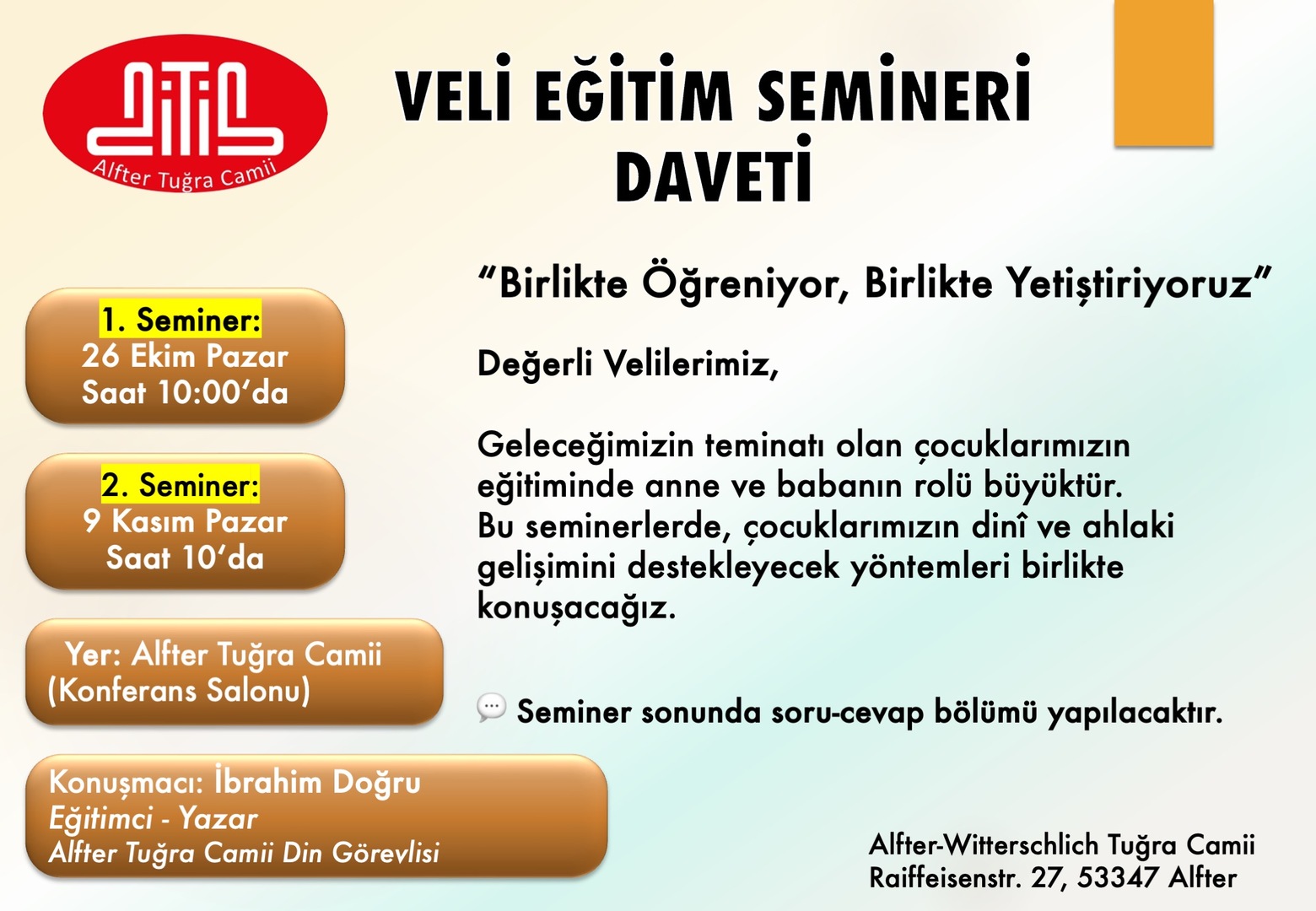 Veli Eğitim Seminerleri