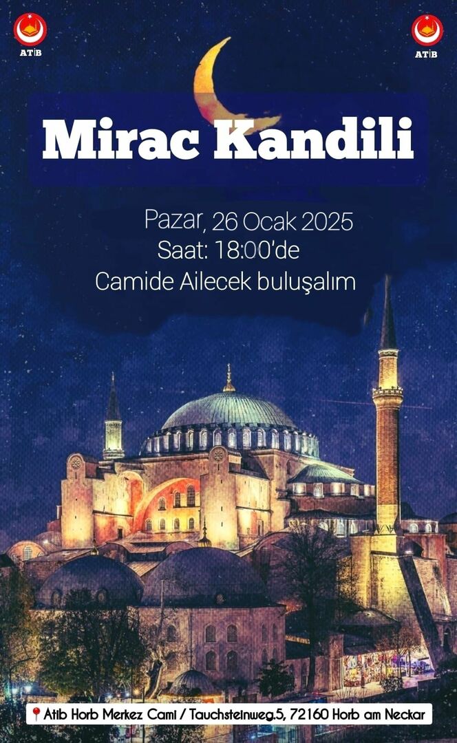 Miraç Kandili 26 Ocak 2025 saat 18.00