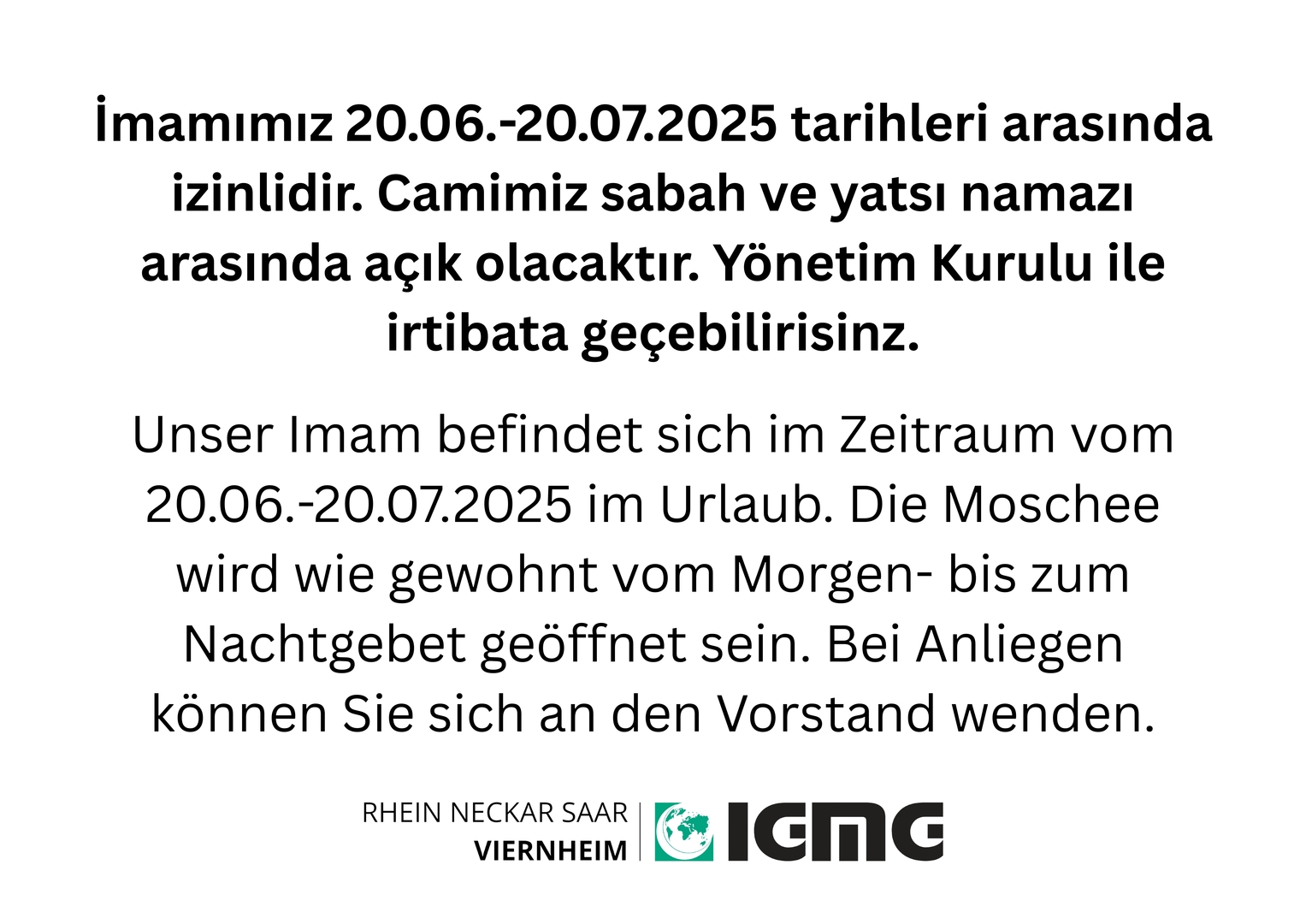 Imam Abwesenheit