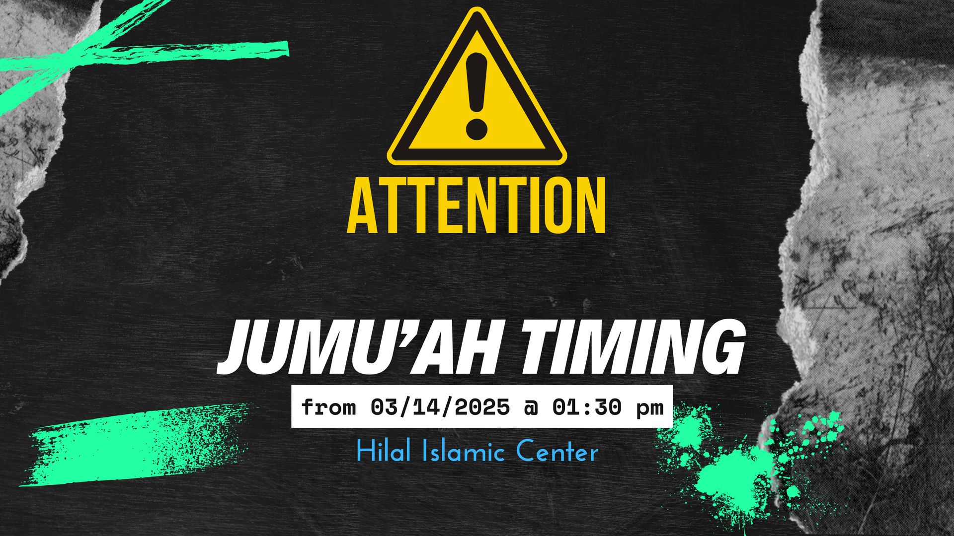 Jumu'ah at 01:30 pm