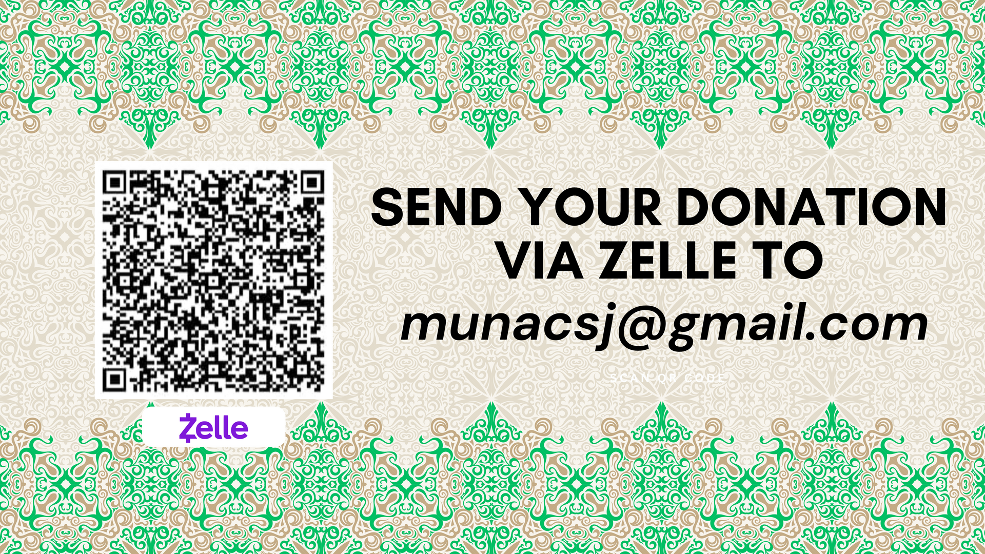 Donate via Zelle