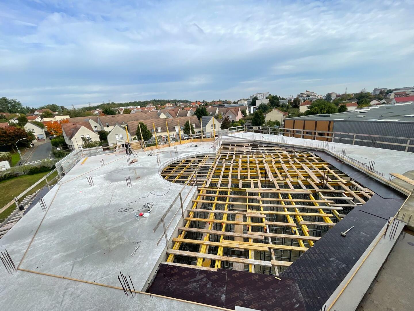 Salle de prière en cours de construction