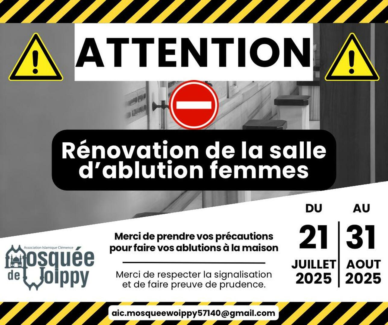 TRAVAUX-SALLE ABLUTIONS FEMME