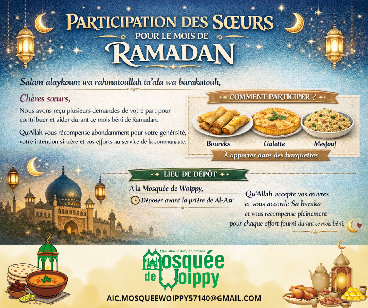 PARTICIPATION REPAS RAMADAN