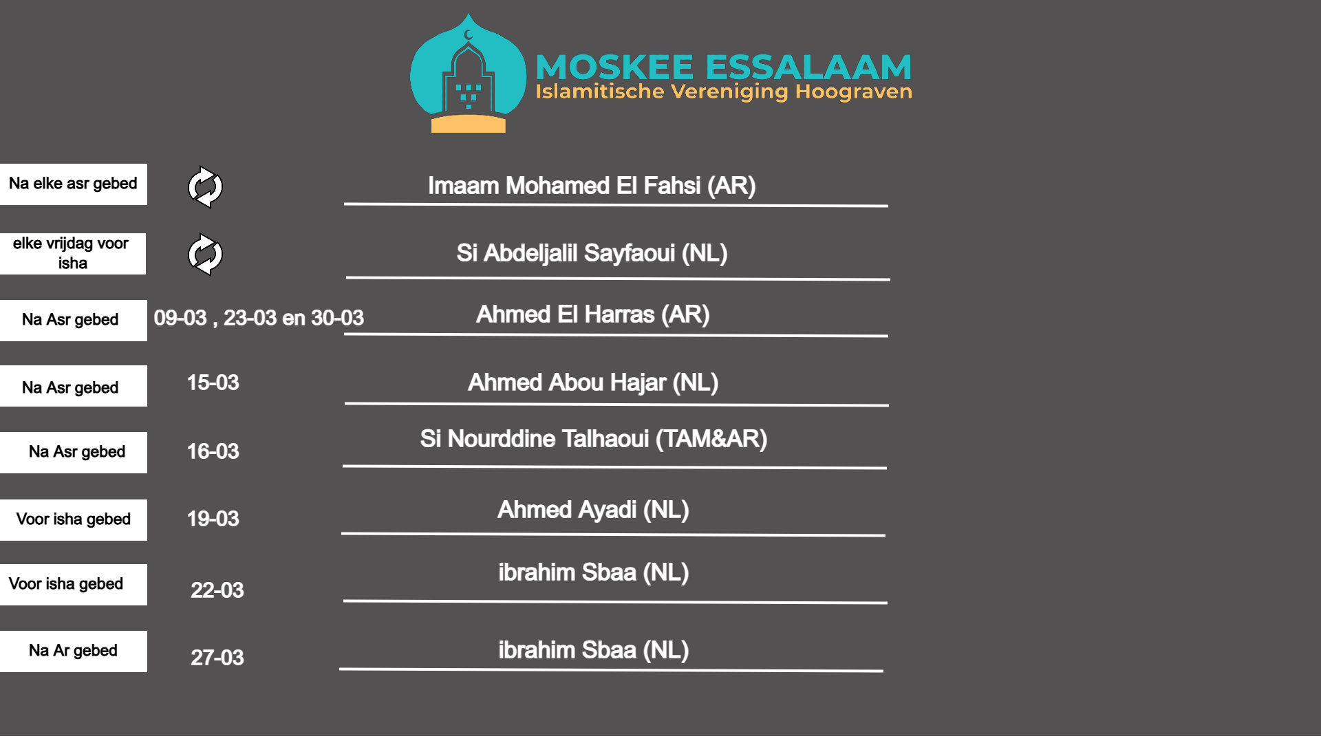 Ramadan programma 2025 update