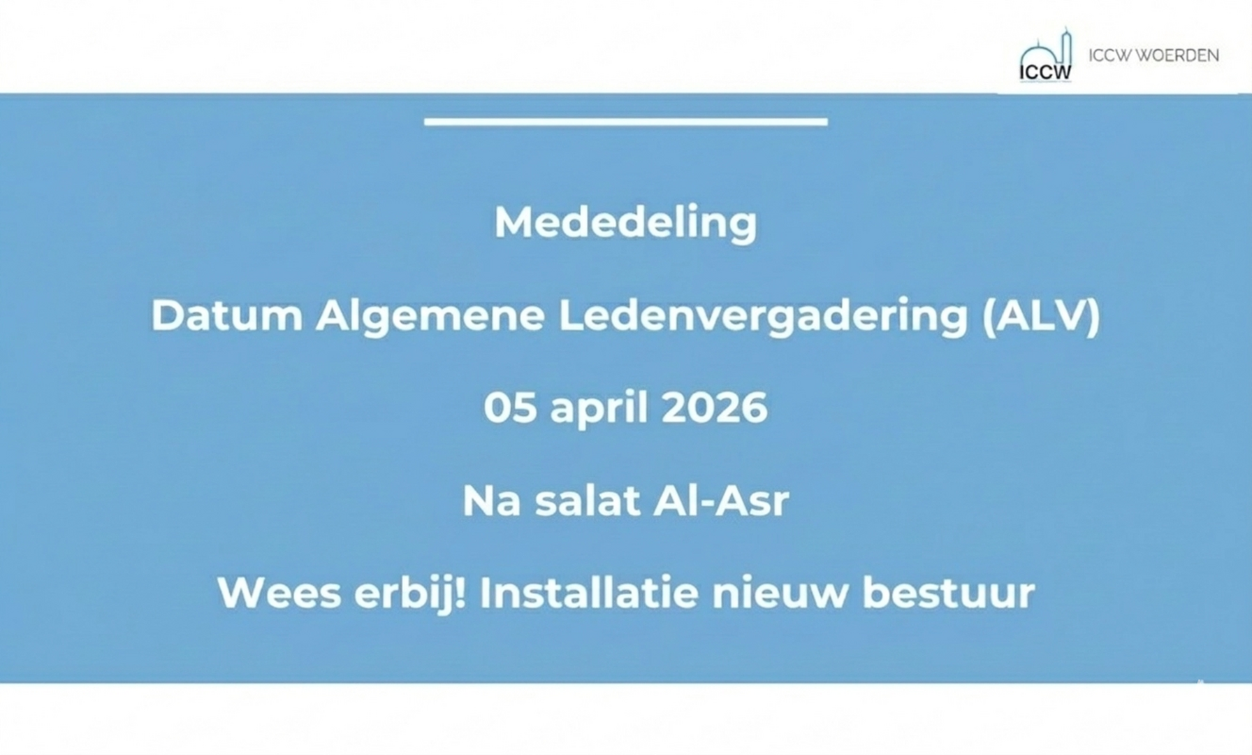 ALGEMENE LEDENVERGADERING ICCW