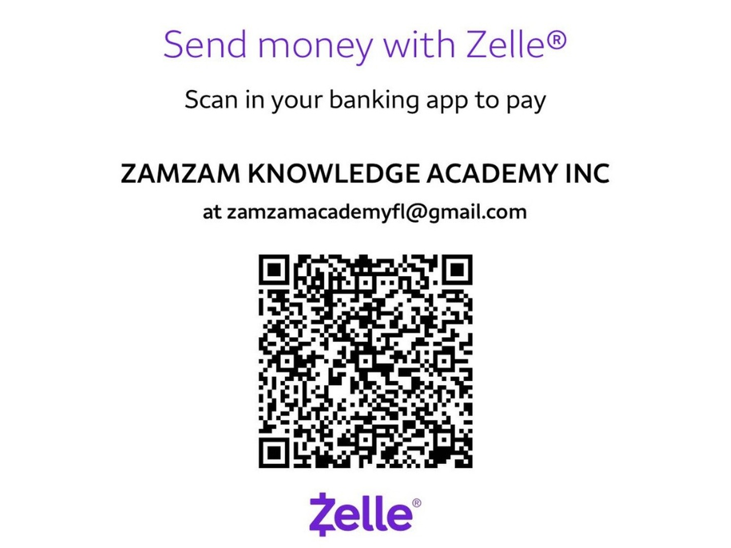Donate to Zamzam Zelle