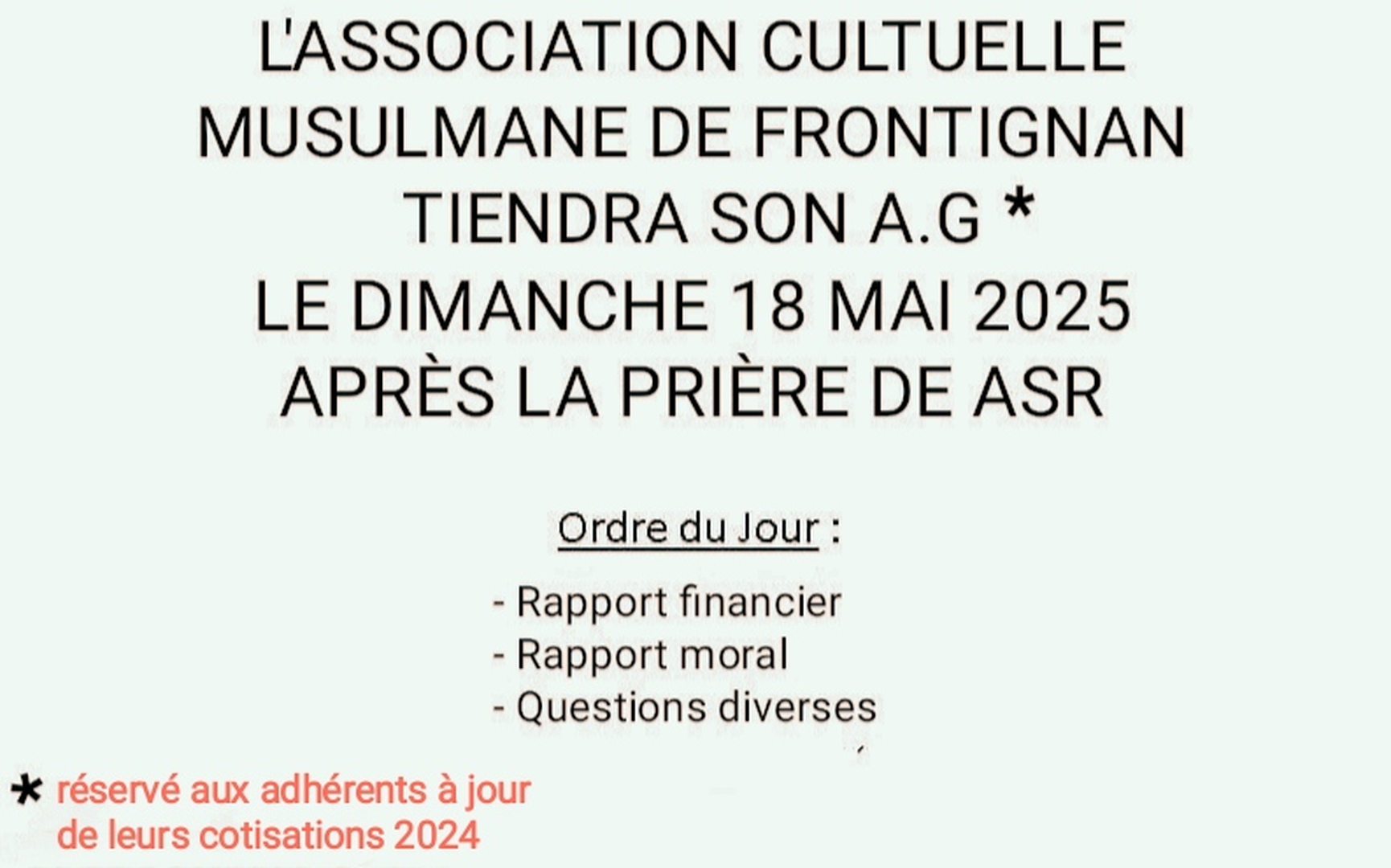 Assemblée générale ordinaire