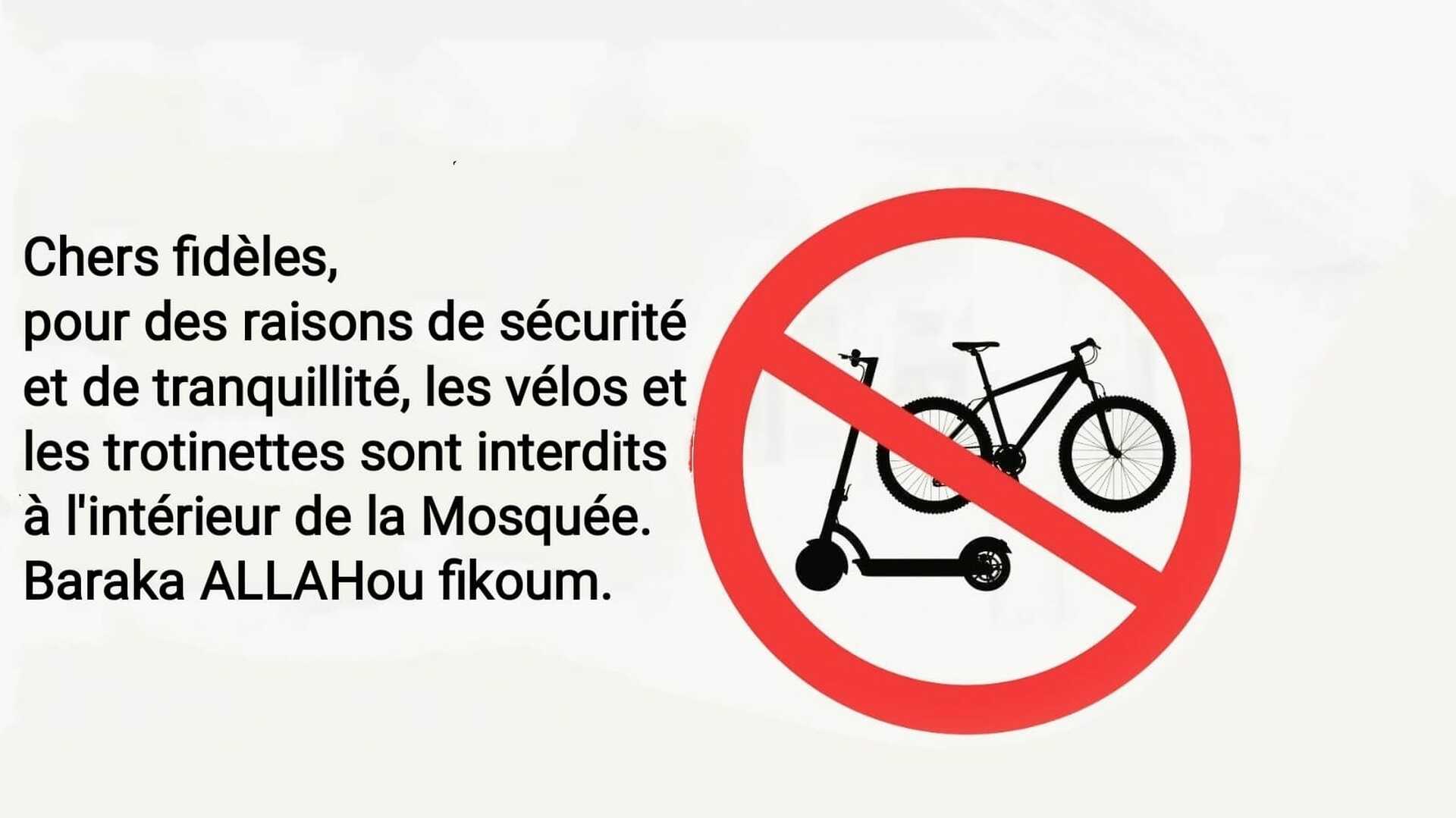 Interdit aux vélos et trotinettes