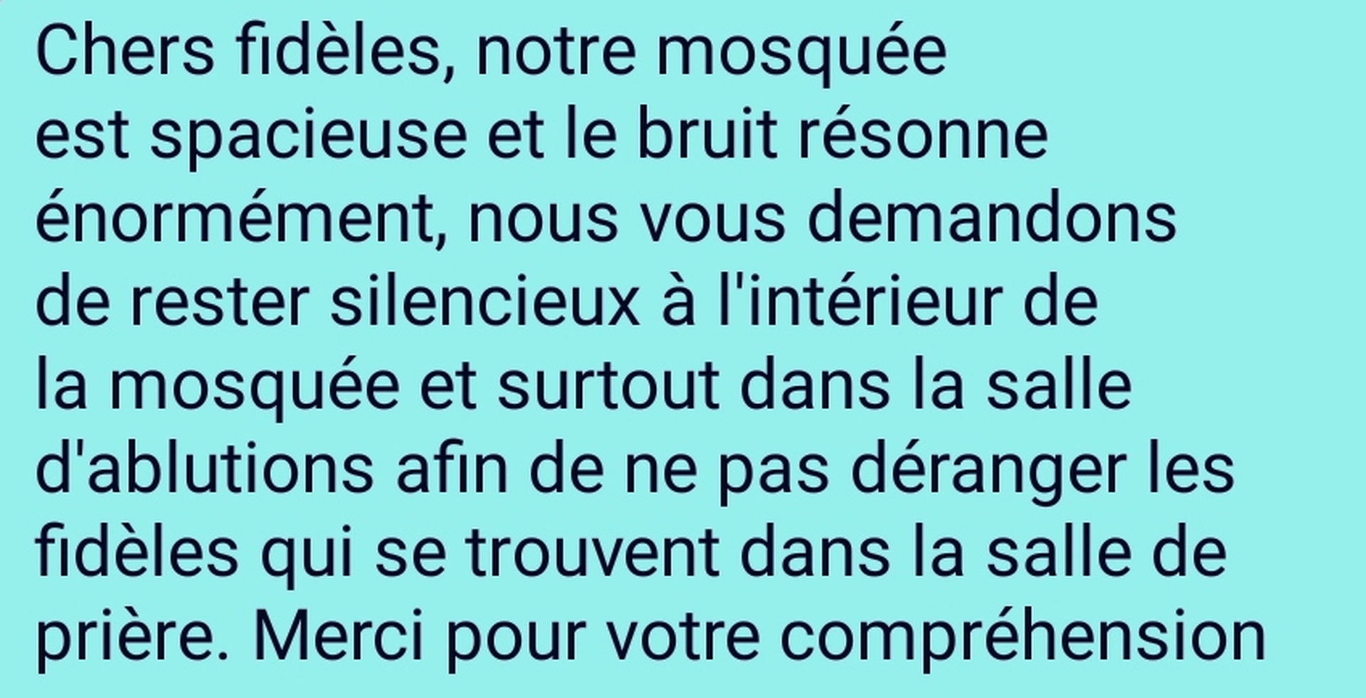 Respect du lieu et des fidèles