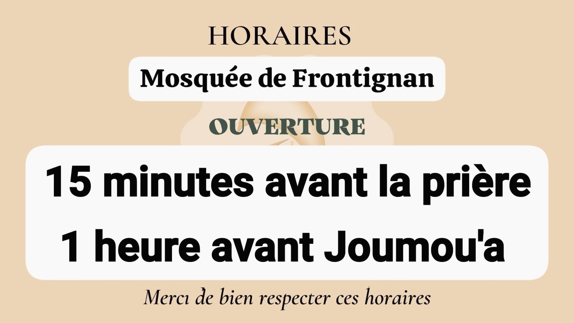 Horaires Mosquée