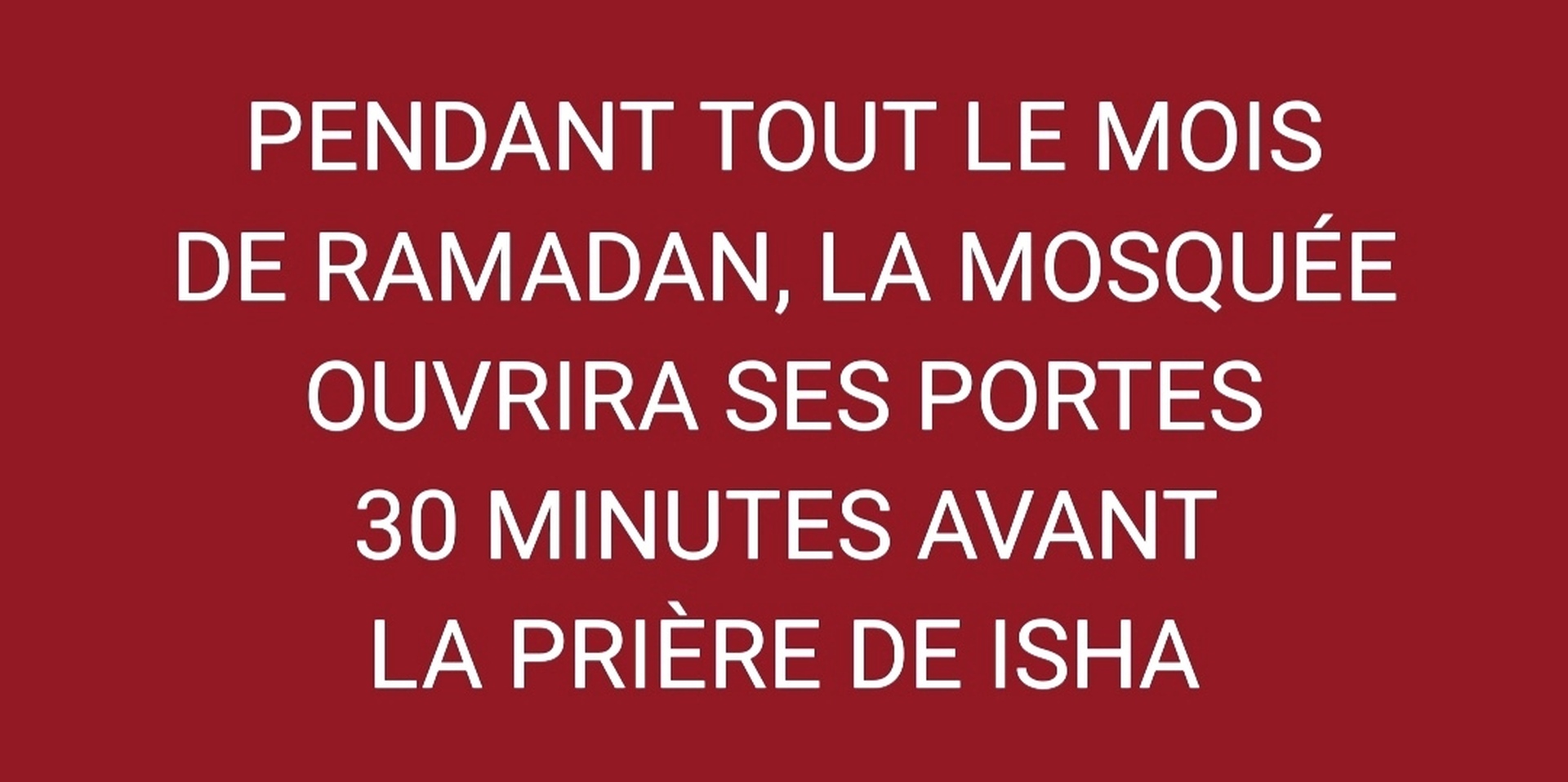 Ouverture tarawih