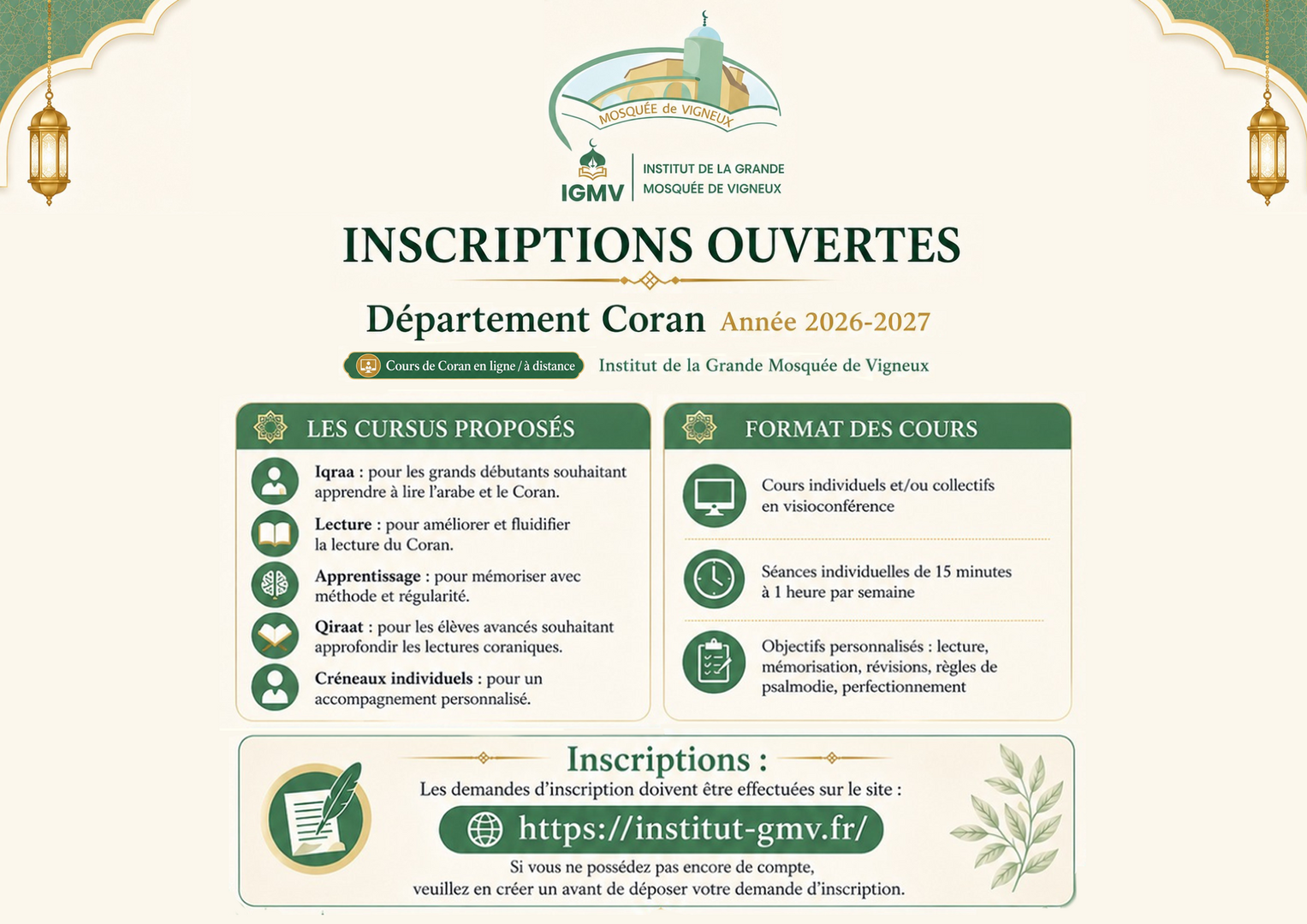Inscription IGMV