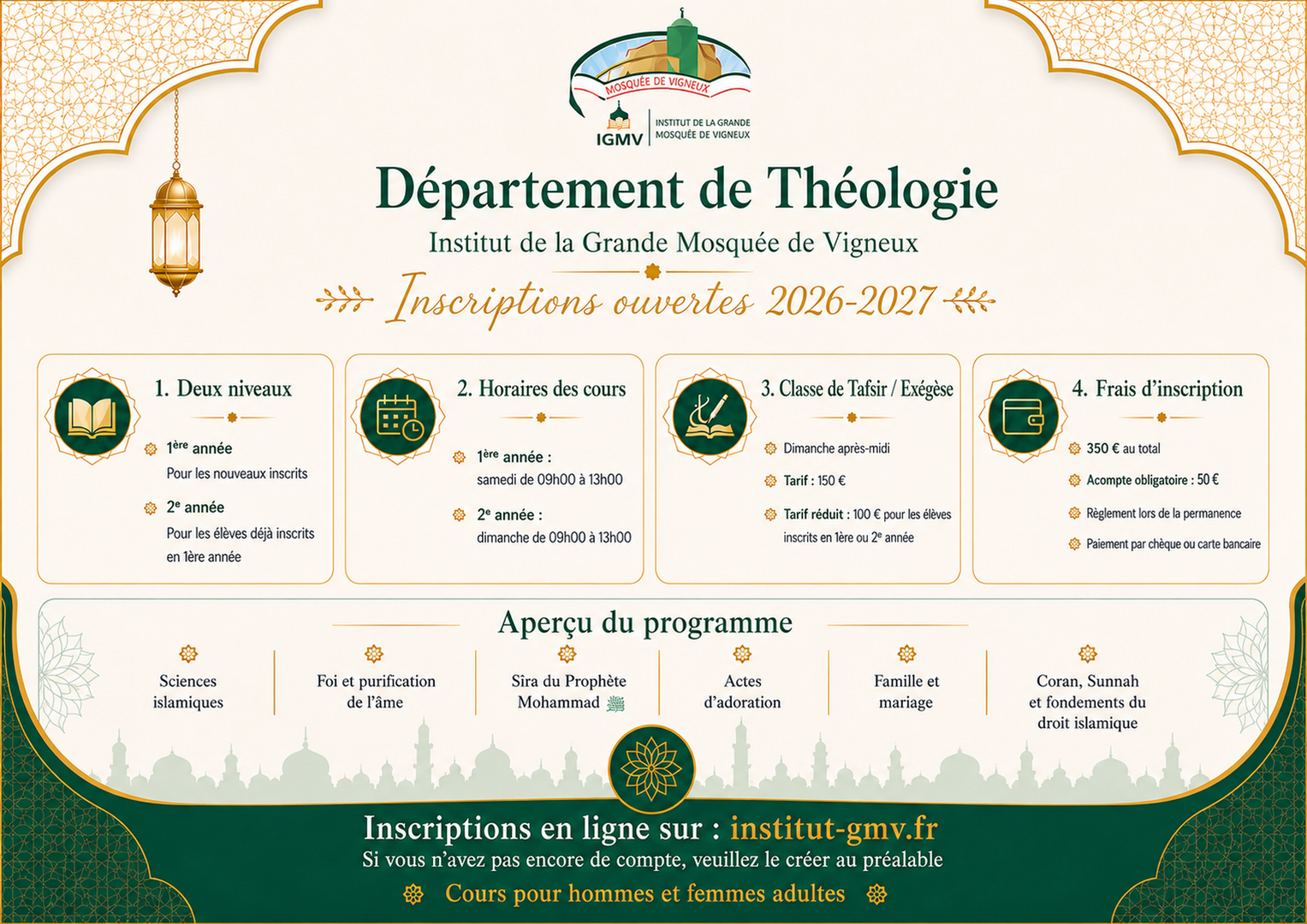 Inscription Théologie 2026-2027