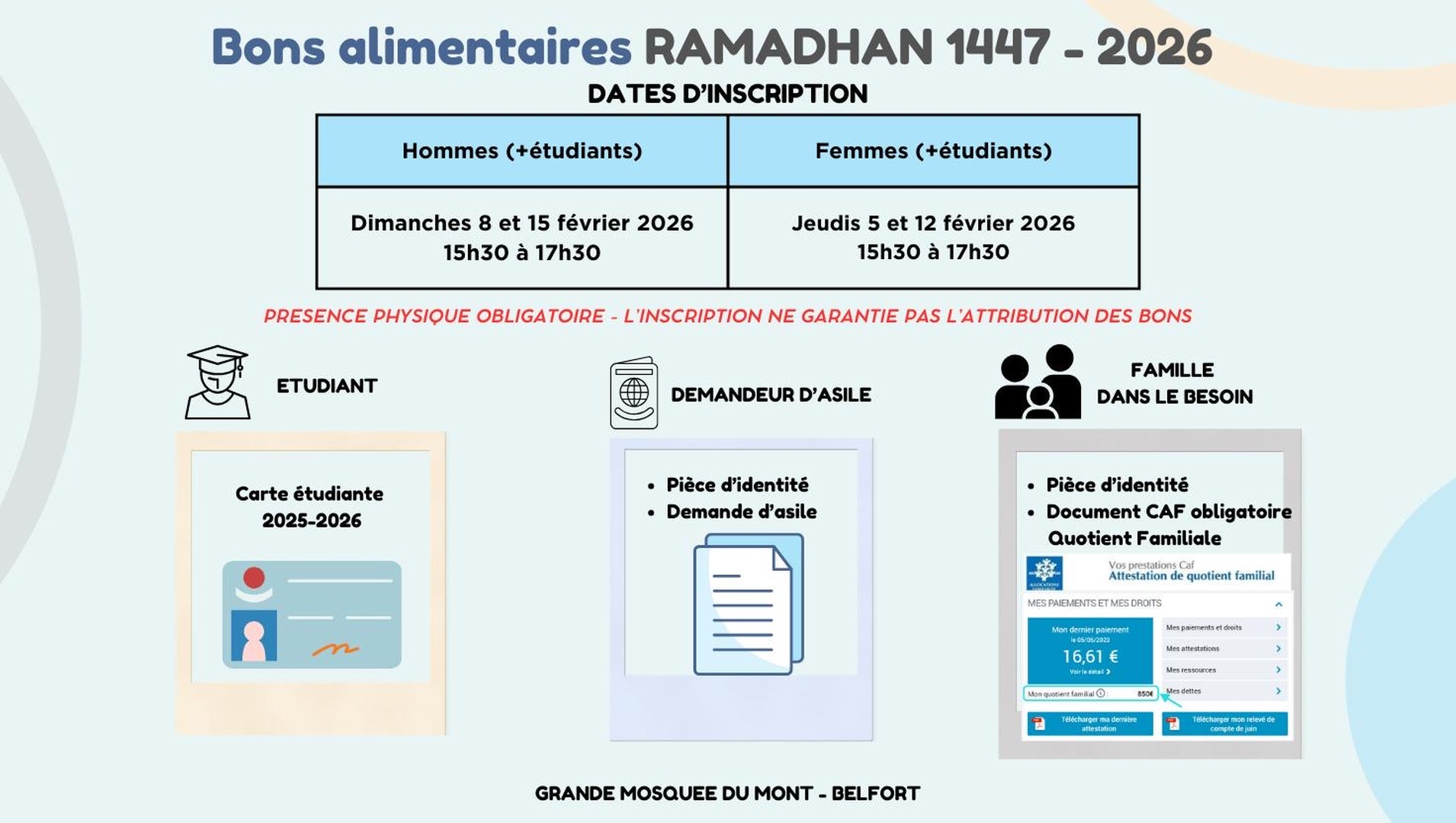 Aide alimentaire ramadan