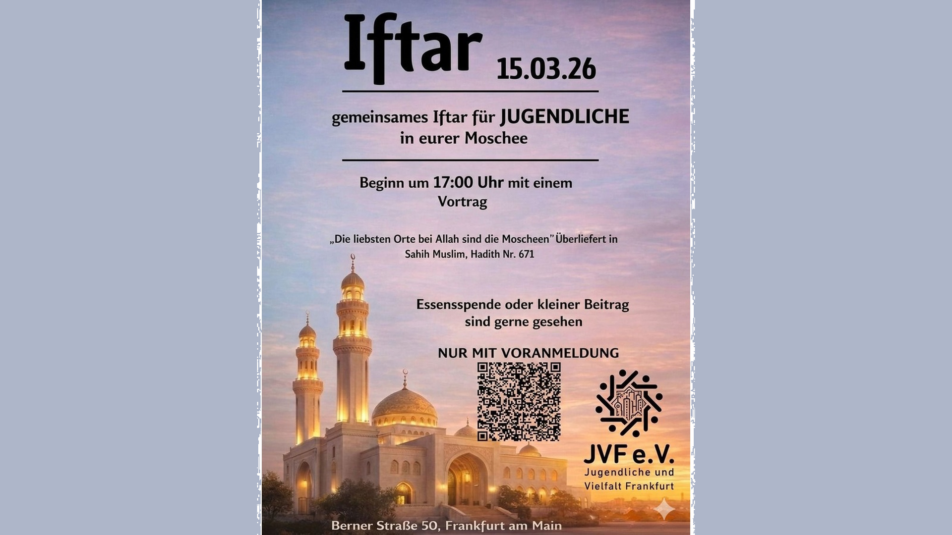 Iftar für Jugendliche [15.3.] (JVF)