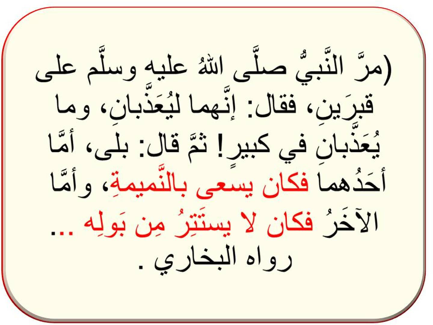 التحدير الشديد من النميمة: