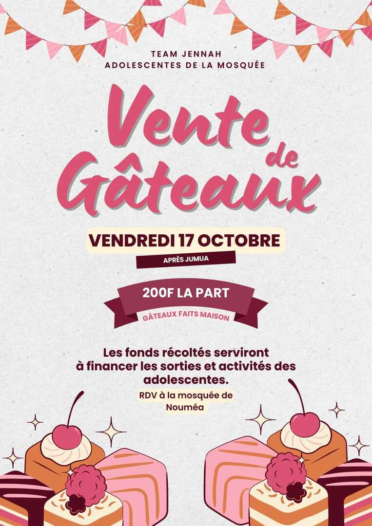 Vente de gâteaux vendredi 17 octobre