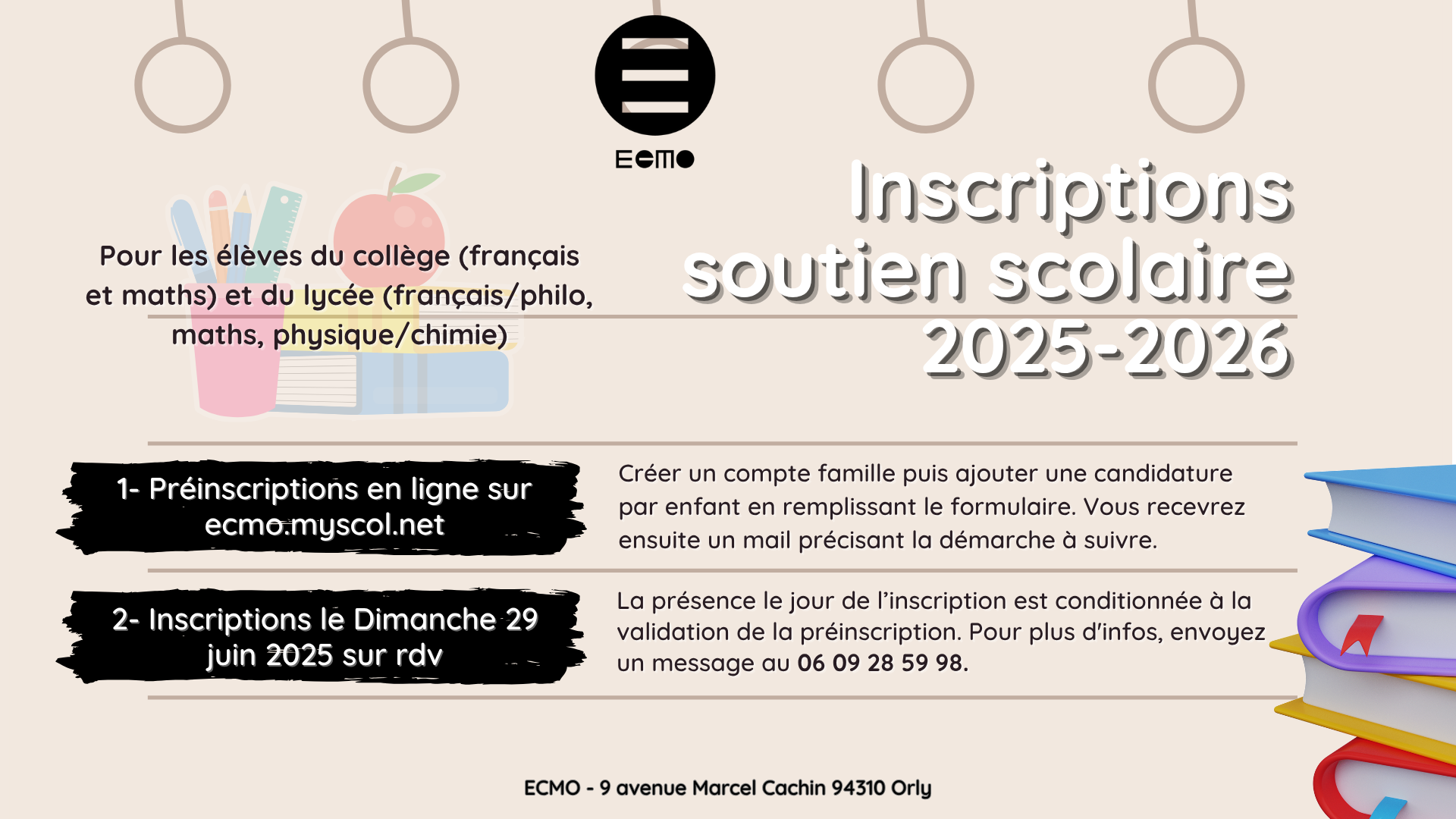 Inscription soutien scolaire