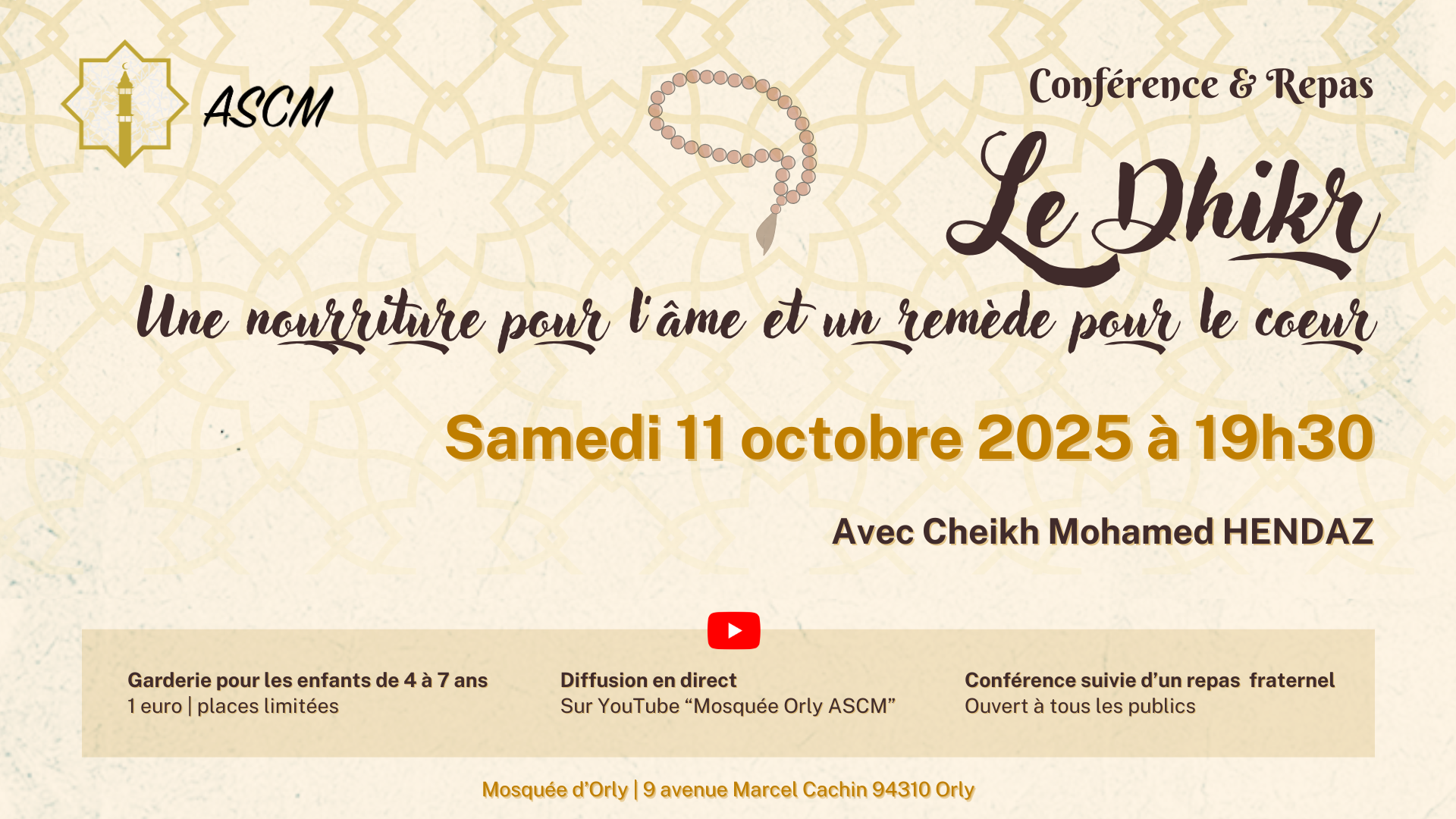 Conférence ce samedi