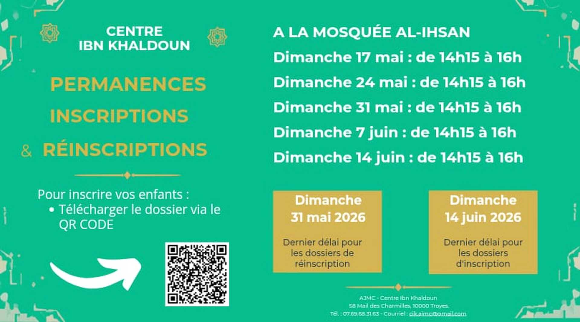 Permanences Inscription CIK