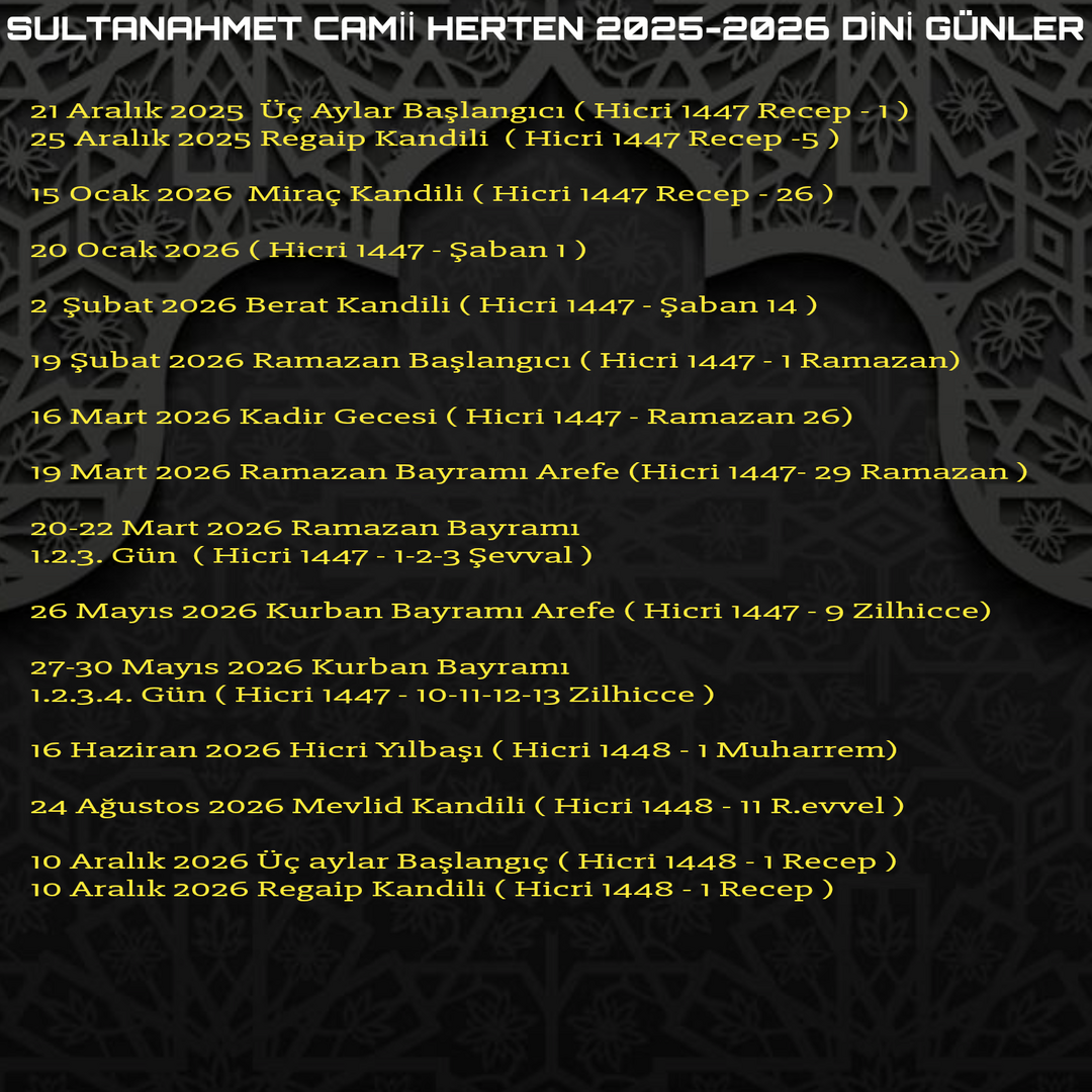 Dini Günler 2025