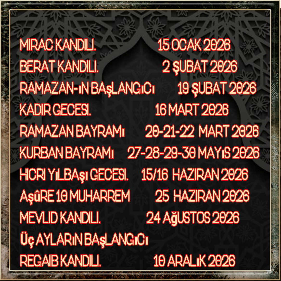 Dini Günler 2025-2026