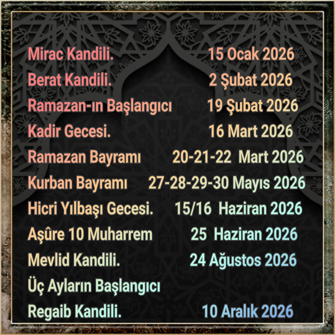 Dini Günler 2025-2026