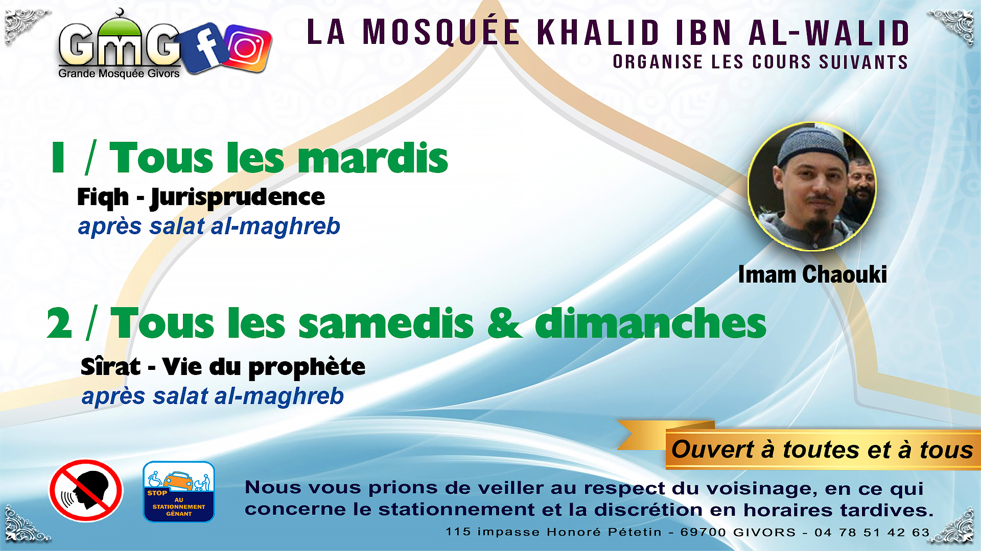 Conférences Mardi, Samedi et Dimanche