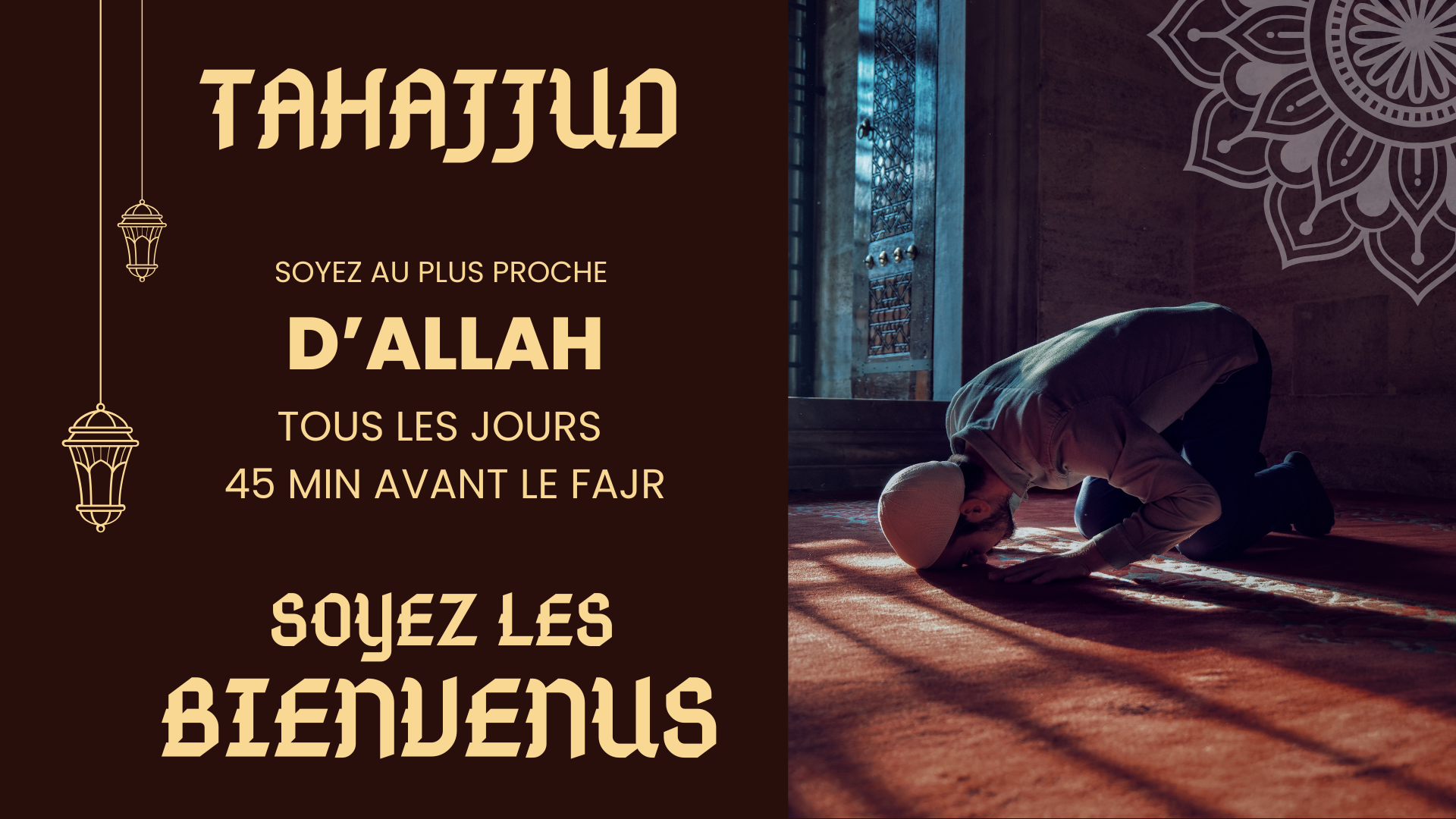 Tahajjud 45 min avant le fajr chaque jou