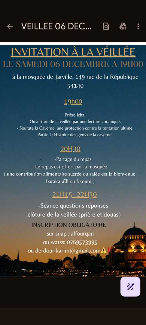 Veillée du 6 décembre