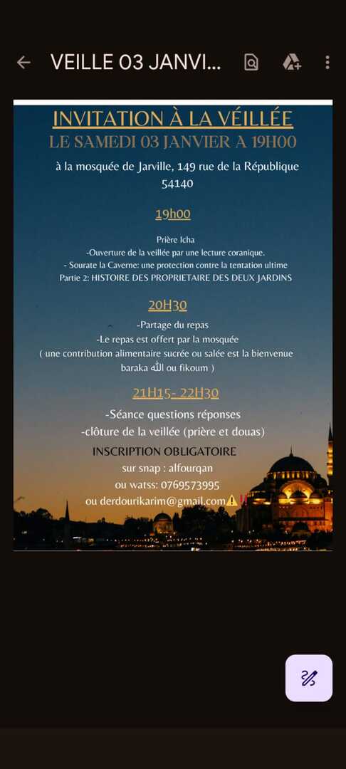 Veillée du 3 janvier