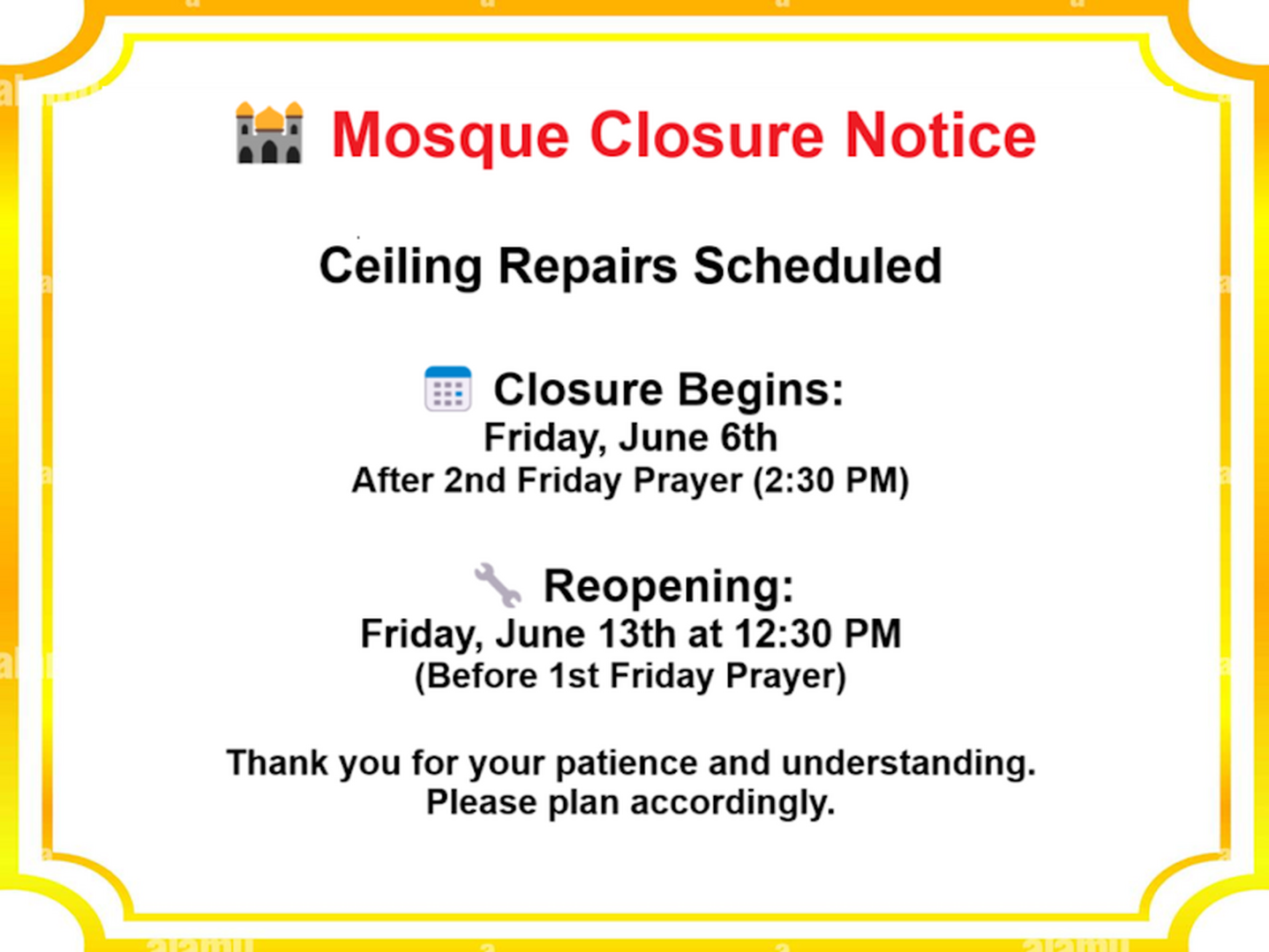 Closure Notice