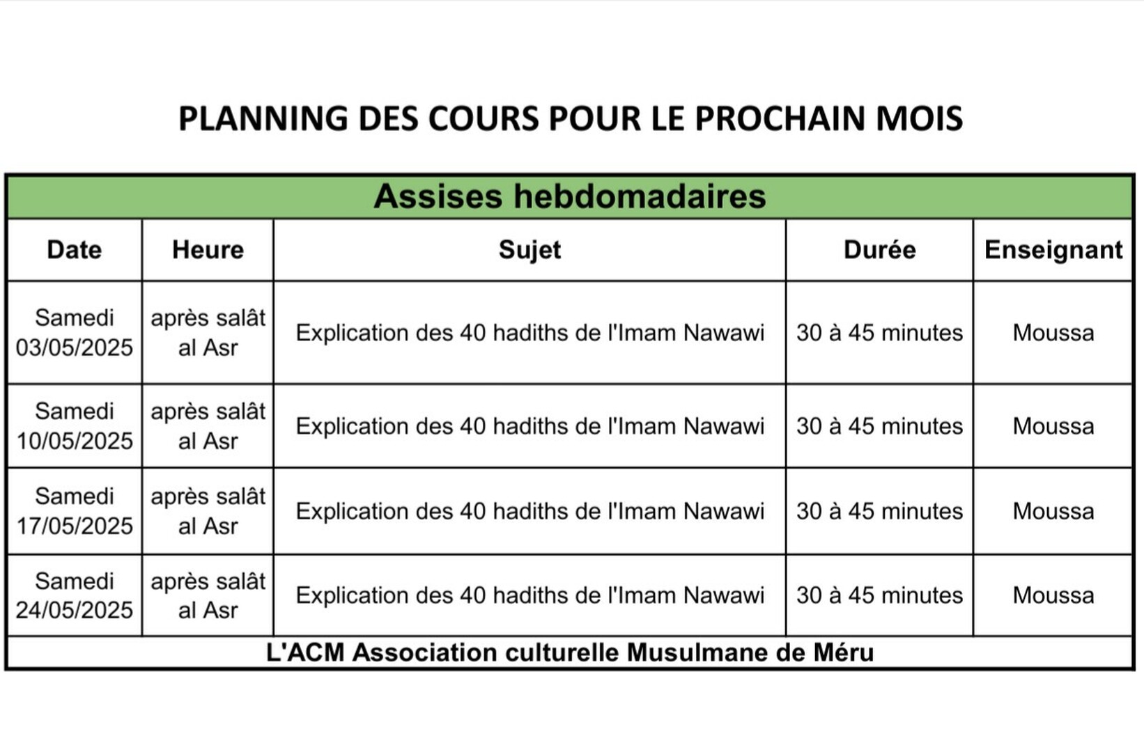 Assises - Cours Mai