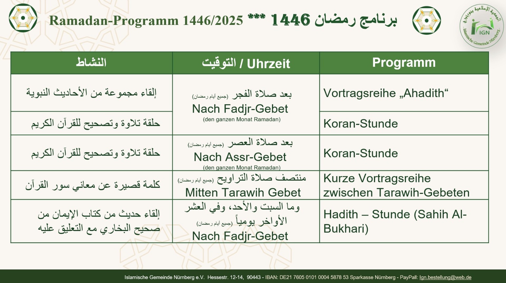 Ramadan Programm