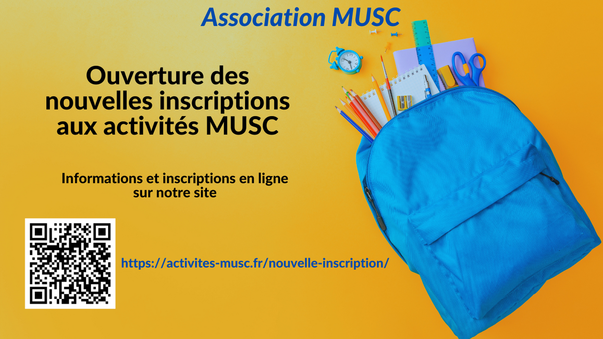 Inscriptions aux MUSC
