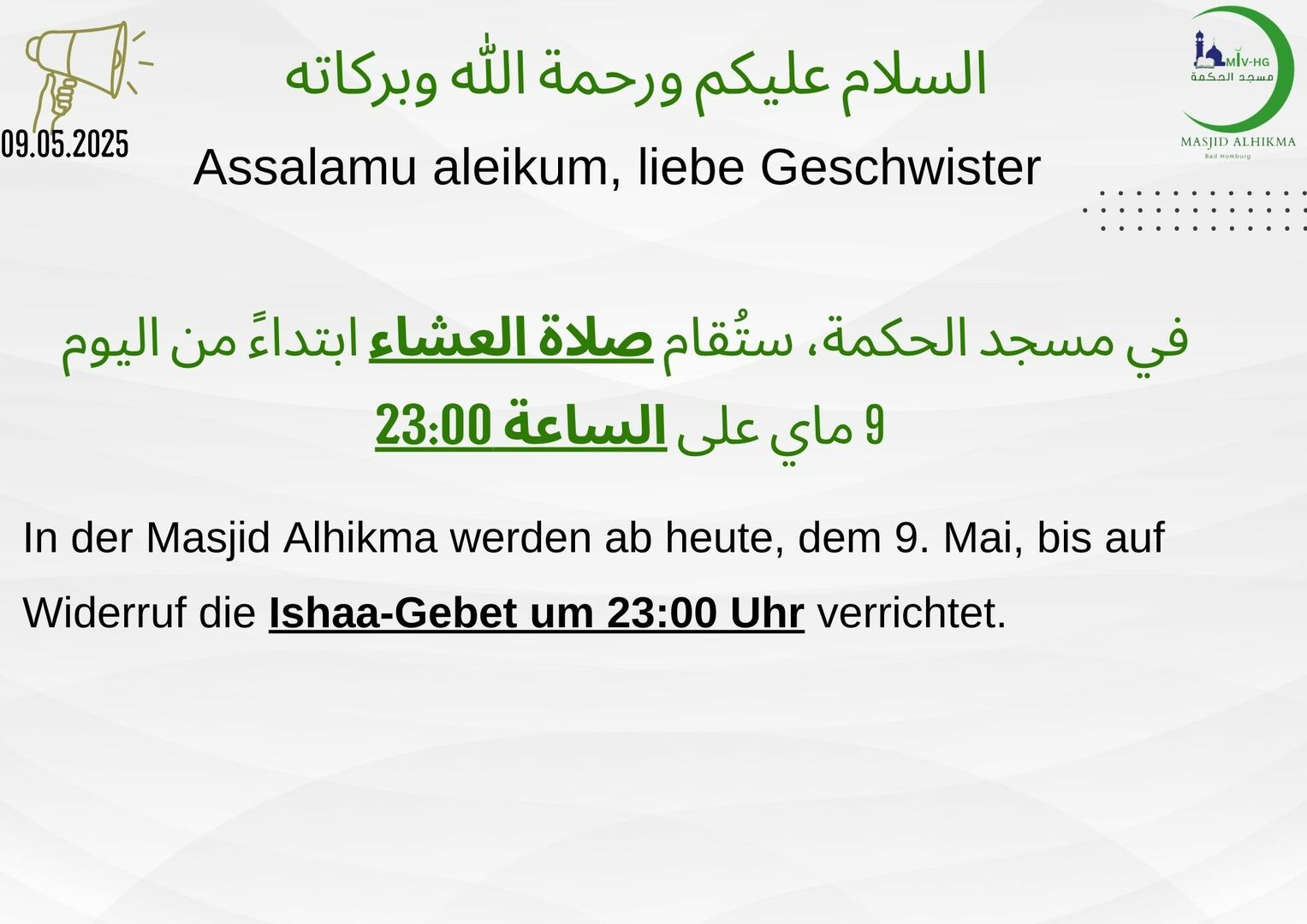 Ischaa-Gebet Verrichtung